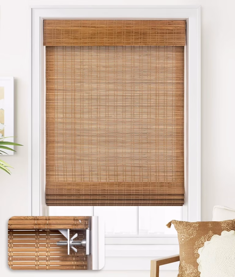 Lazblinds 30-Inch Bamboo Roman Shades